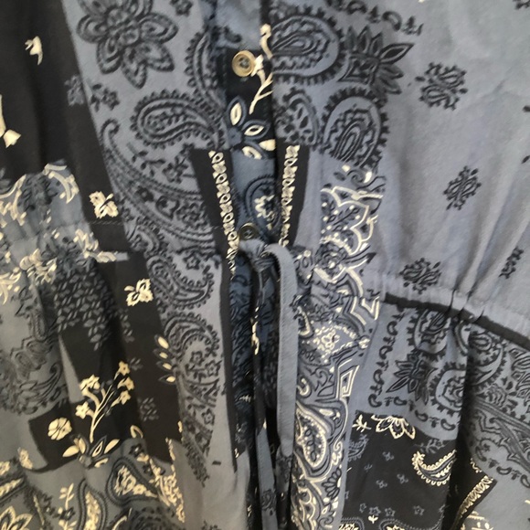 Abercrombie & Fitch Blue Patterned Long Sleeve Dress - Picture 10 of 15